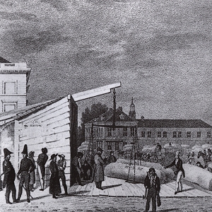 Alexanderplatz, marché aux laines en 1830