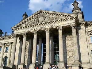Der Reichstag, Sitz des deutchen Bundestages, le Reichstag, siège du Parlement allemand