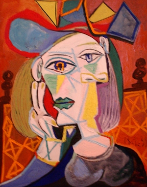 Berggruen Museum, Kopf einer Frau mit buntem Hut, Pablo Picasso